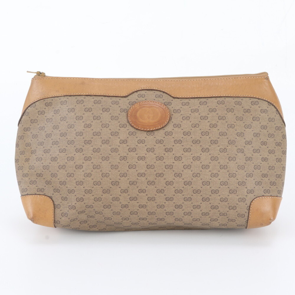 Vintage Gucci Micro GG 014 904 0597 Leather Second Bag Clutch Handbag Pouch f...